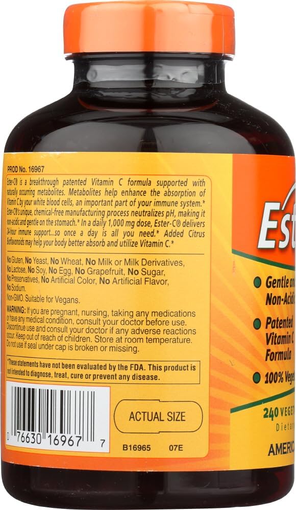 Ester-C 500 with Citrus Bioflavonoids, Vegetarian - görsel 2