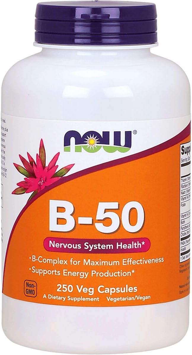 NOW Foods B-50 B-Complex, 250 Vegan Capsules - görsel 1