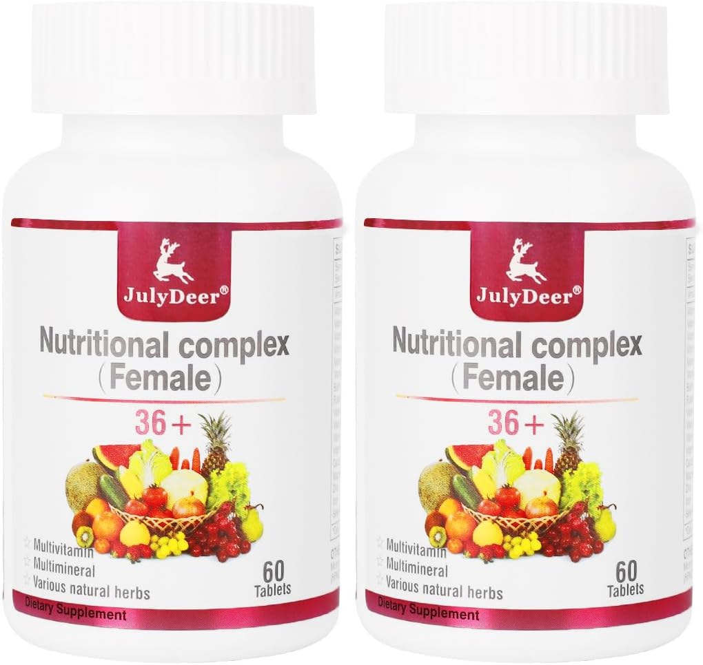 JulyDeer Women's One Daily Multivitamin | Complete with Vitamin A, C, D, E, B-Complex, Zinc & More | for Hair, Skin, Nails & Energy | 2 Bottles - görsel 1