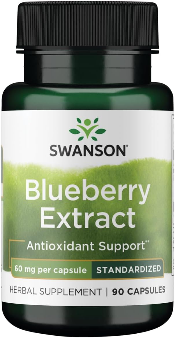 Swanson Blueberry Leaf Extract 60 mg, 90 Capsules - görsel 1