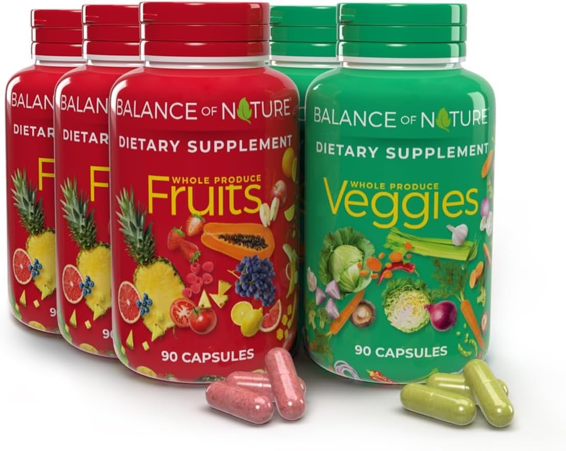 Balance of Nature Whole Food Supplement – Fruits, Vegetables & Fibre Bundle (90 Capsules, 3 Sets) - görsel 1