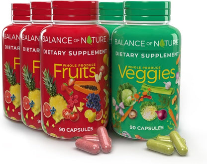 Balance of Nature Whole Food Supplement – Fruits, Vegetables & Fibre Bundle (90 Capsules, 3 Sets)