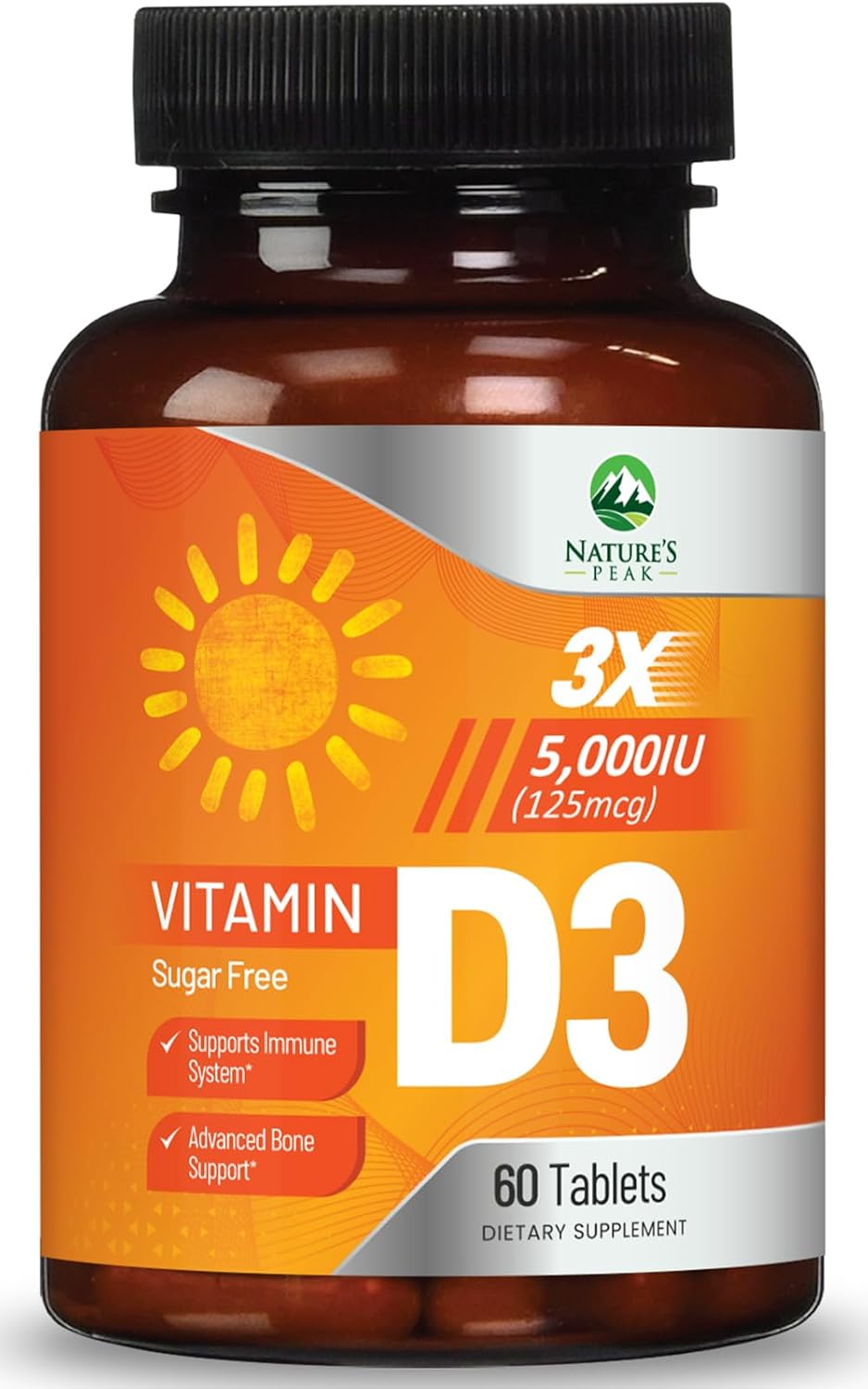 Vitamin D3 5000 IU (125 mcg) Chewable Tablets - Vegan, Gluten-free, Natural Raspberry Flavour - 60 Count - görsel 1