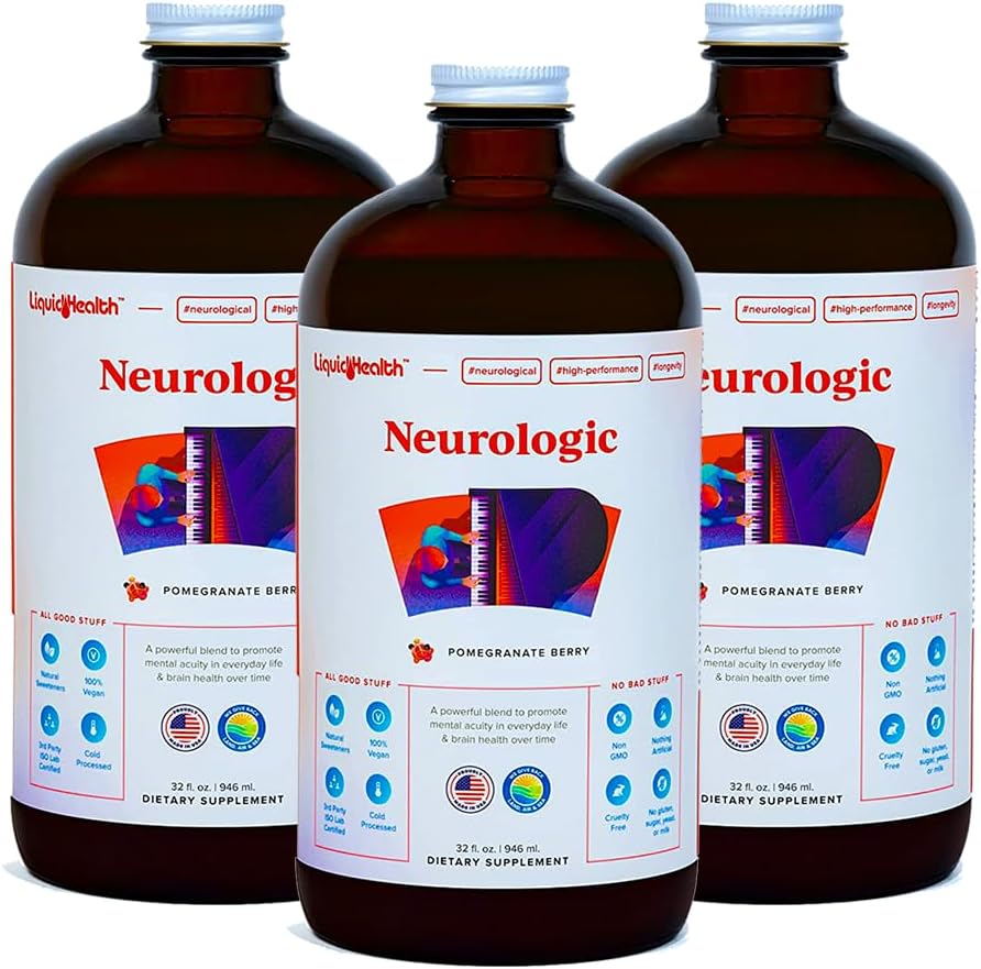 LIQUIDHEALTH Neurologic Focus Supplement - Brain Booster for Cognitive Function, Memory & Focus - 946 ml - görsel 8