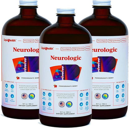 LIQUIDHEALTH Neurologic Focus Supplement - Brain Booster for Cognitive Function, Memory & Focus - 946 ml