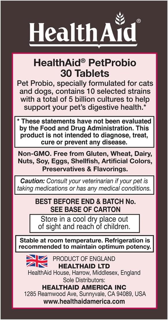 HealthAid PetProbio 5 Billion CFU Probiotic for Cats & Dogs – 10-Strain Once-Daily Digestive Support – Natural Beef, Liver & Bacon Flavour – Non-GMO, Gluten-Free - görsel 2