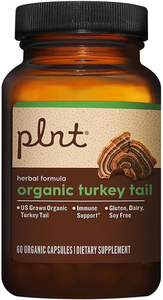 plnt Organic Turkey Tail - Mushroom Herbal Formula for Immune Support (60 Organic Capsules) - görsel 3