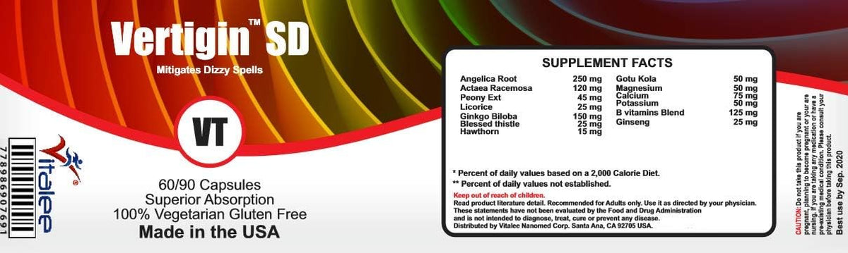 Vertigin SD - Vertigo Food Supplement (60 Tablets) - görsel 2