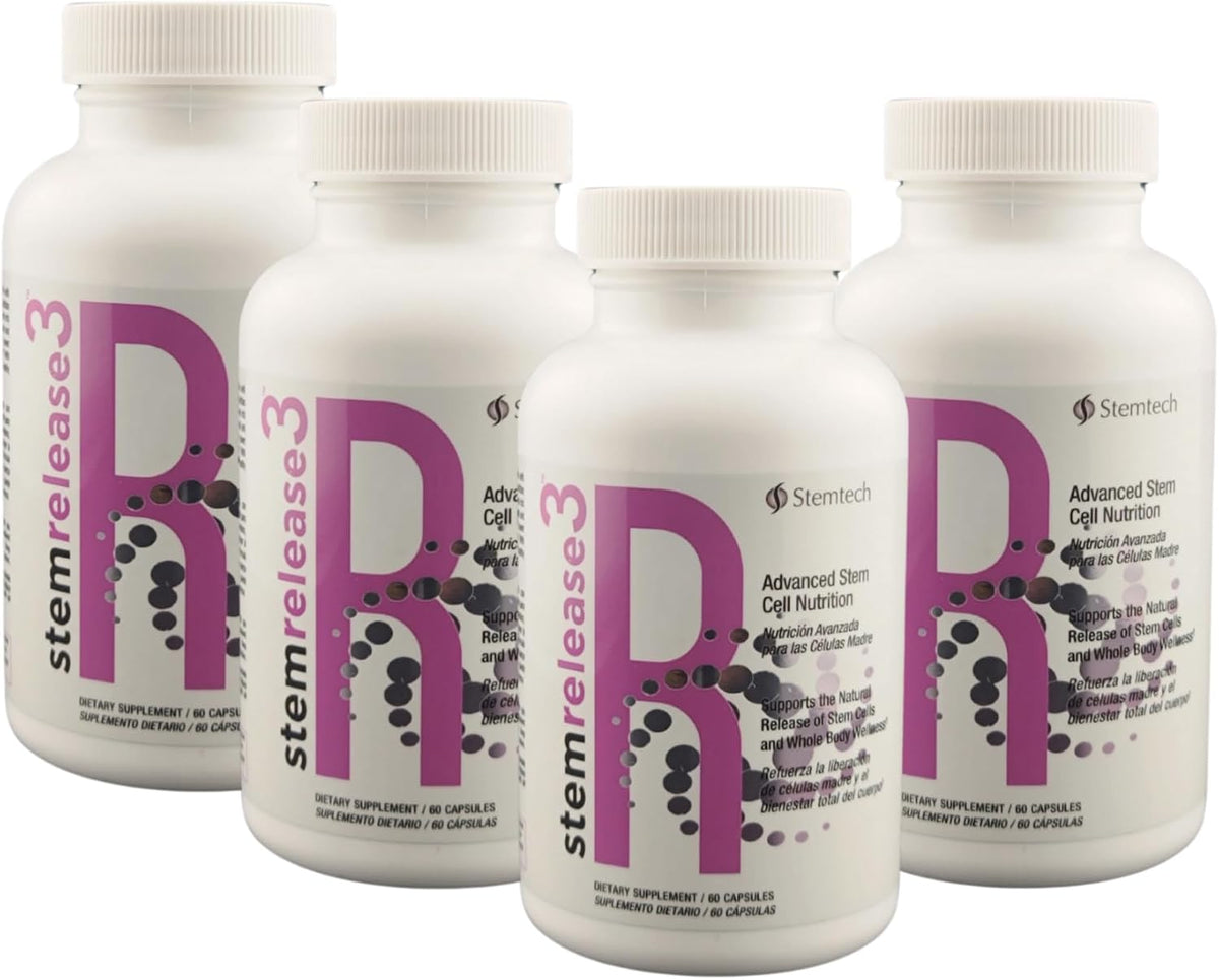 Stemrelease3™ Stem Cell Nutrition – Natural Renewal and Telomere Support – 60 Capsules (4 Pack) - görsel 1