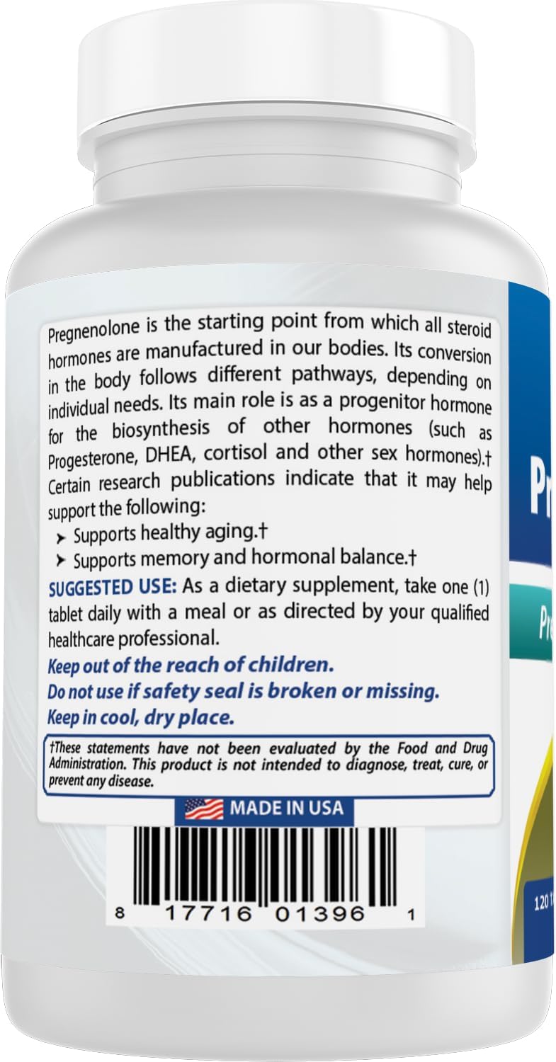 Best Naturals Pregnenolone 30 mg Tablets, 120 Count - görsel 7