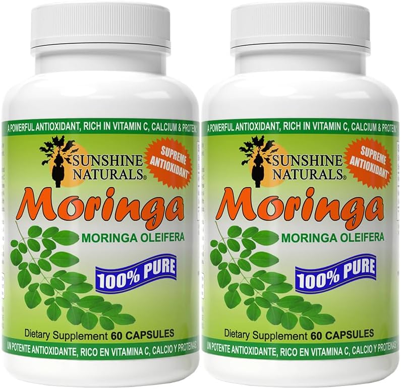 Sunshine Naturals Moringa Food Supplement. Supports Normal Energy Release, Antioxidant Protection, and Digestive Health. Nutrient-Rich Superfood. 120 Capsules. Pack of 5 - görsel 9