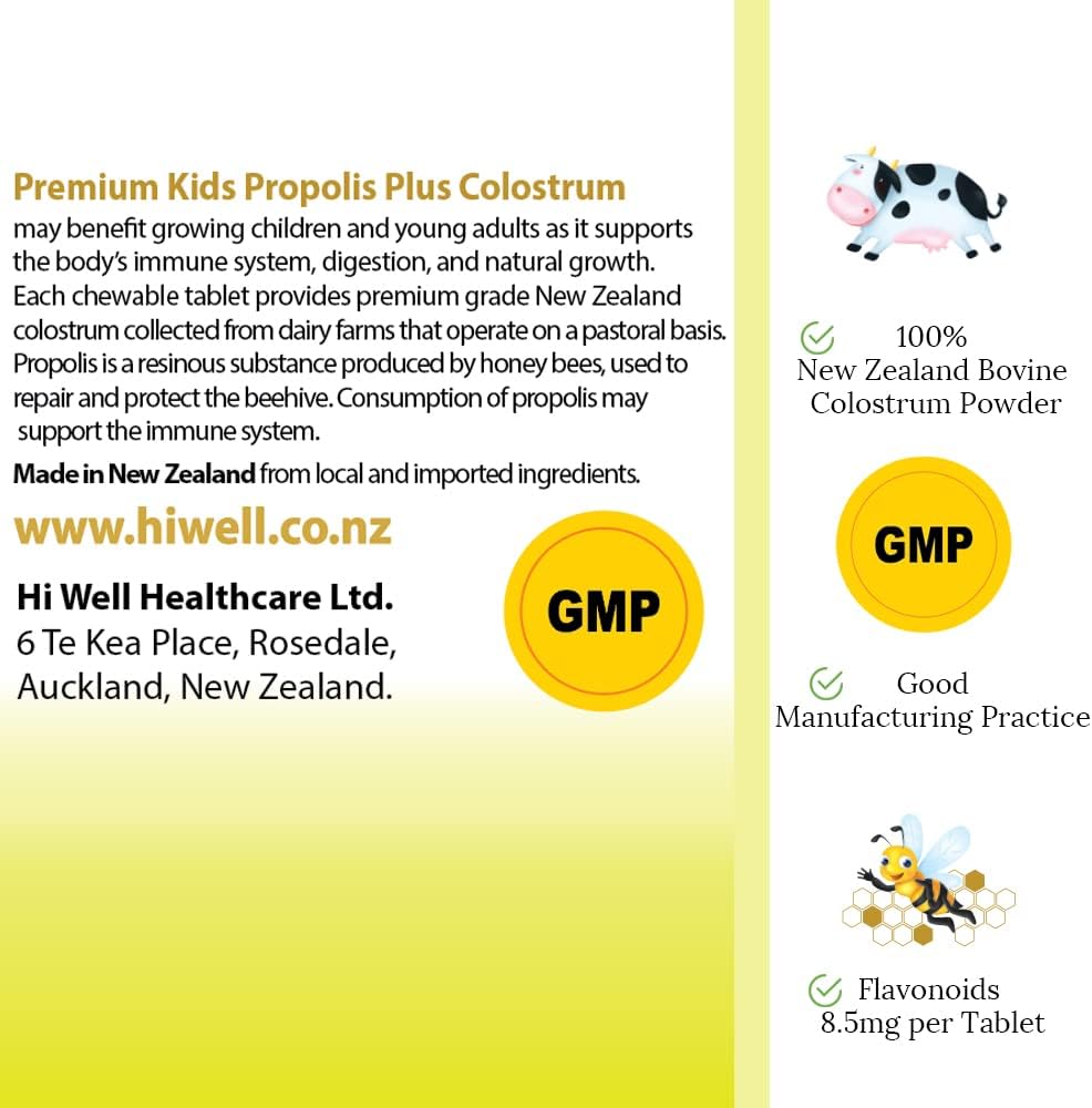 Hi Well Premium Children's Propolis + Grass-Fed Colostrum 180 Tablets - görsel 6