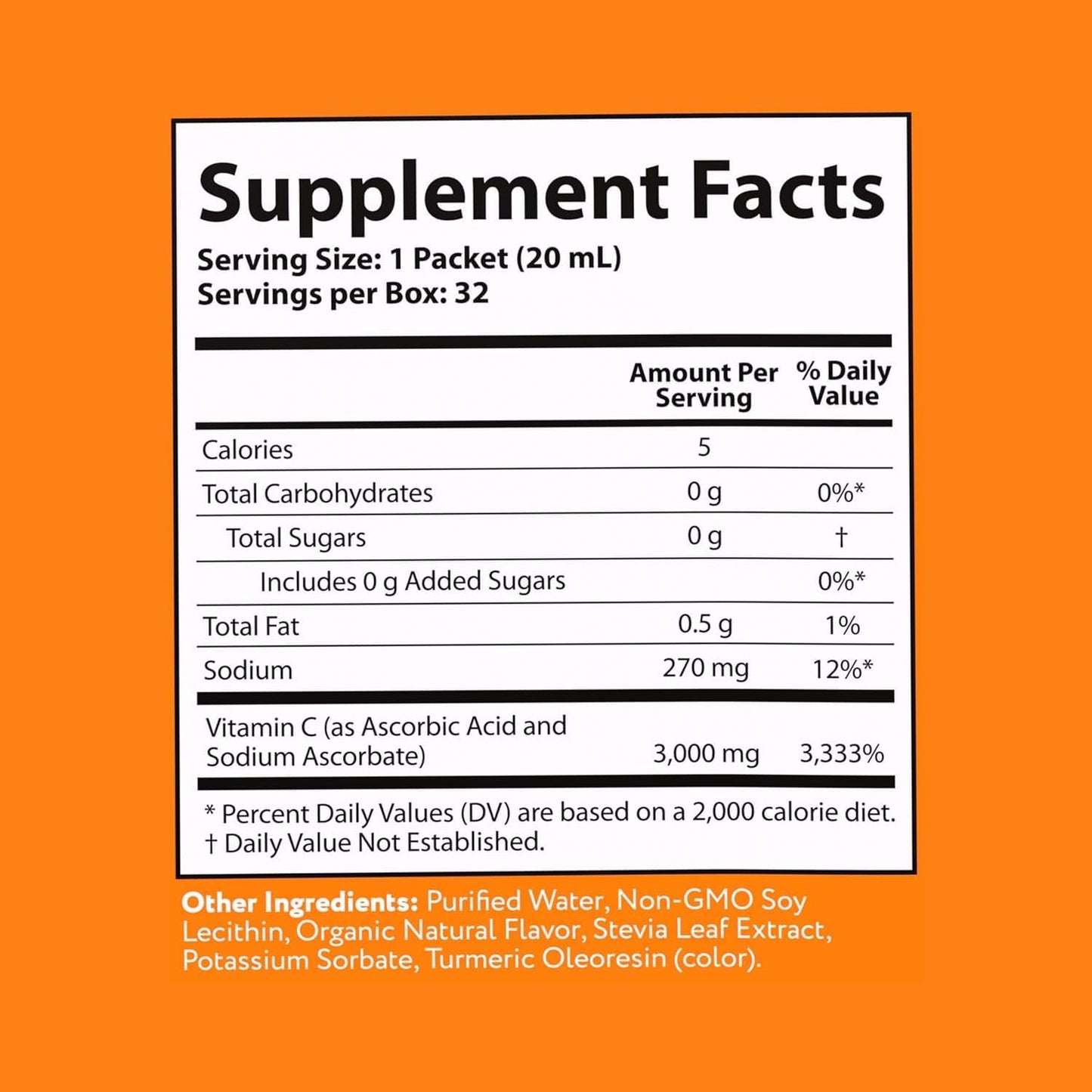 Vida Lifescience Aurora Nutrascience Mega-Liposomal Vitamin C, 3000mg 32 Sachets (15 ml) Box - görsel 1