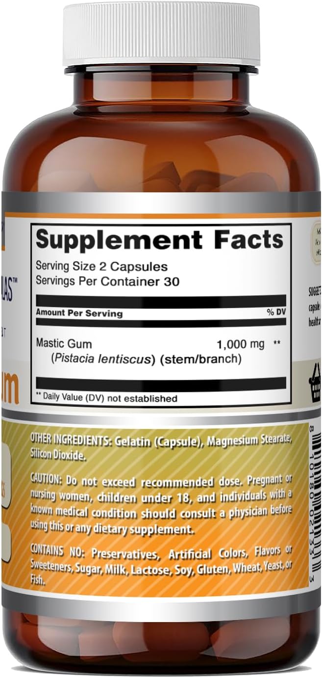 Amazing Formulae Mastic Gum 1000 mg | Capsules Supplement | Non-GMO | Gluten-Free | Made in USA (60 Count) - görsel 5