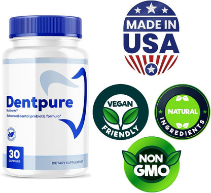 Dentpure Probiotics - Oral Probiotic Supplement for Healthy Teeth and Gums (3 Pack, 90 Capsules)