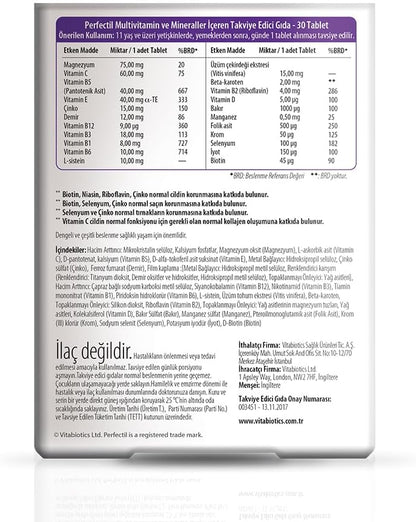 Perfectil Skin, Hair & Nails Multivitamin – Zinc – contributes to the maintenance of normal skin, hair and nails. – Image 2