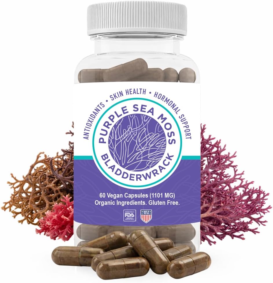 BocaHeal Purple Sea Moss + Bladderwrack Capsules, 2202mg, 60 Capsules - görsel 1