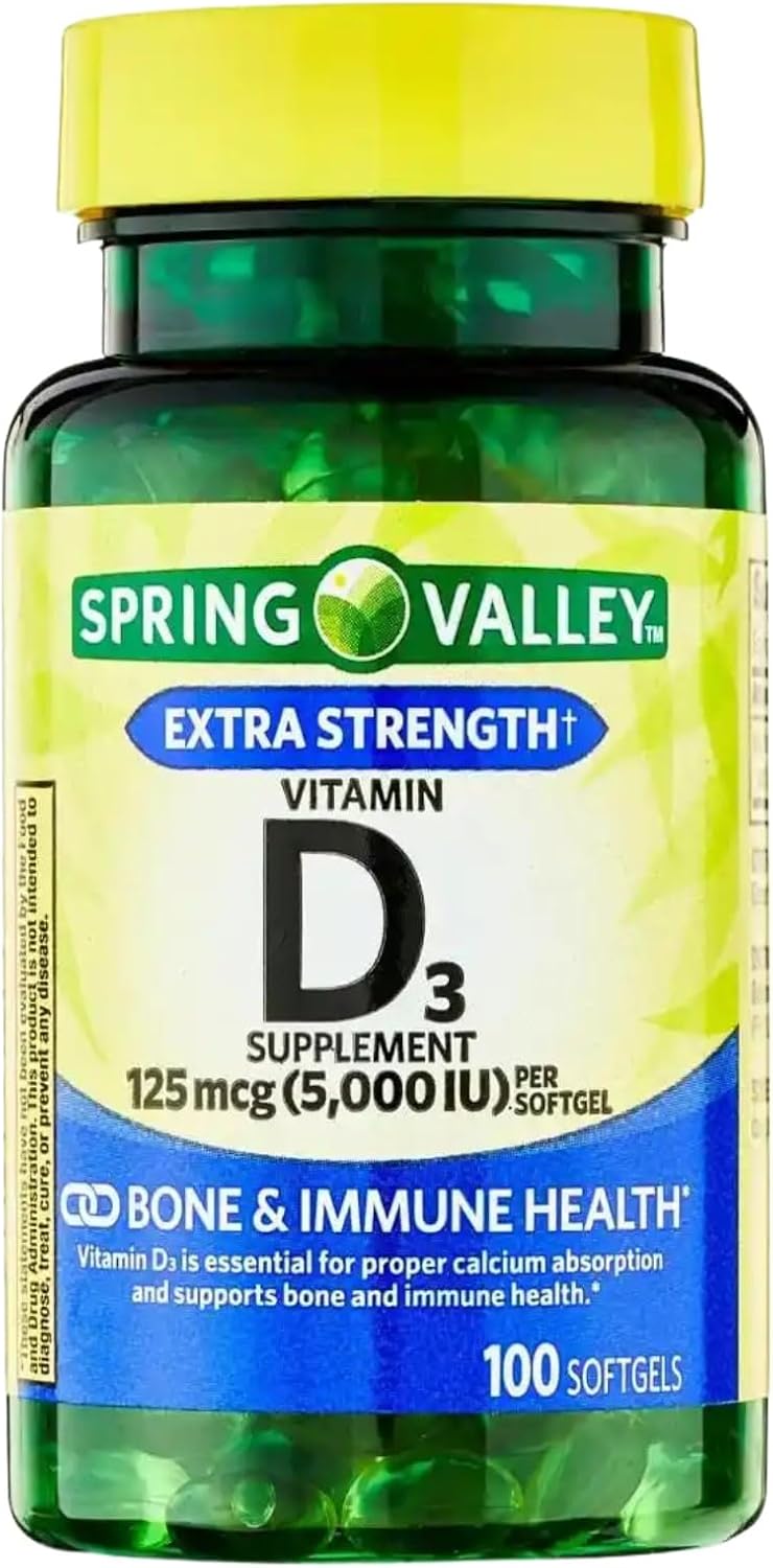 Vitamin D3 5000 IU (125 µg) – 100 Softgels, Pack of 2 - görsel 7