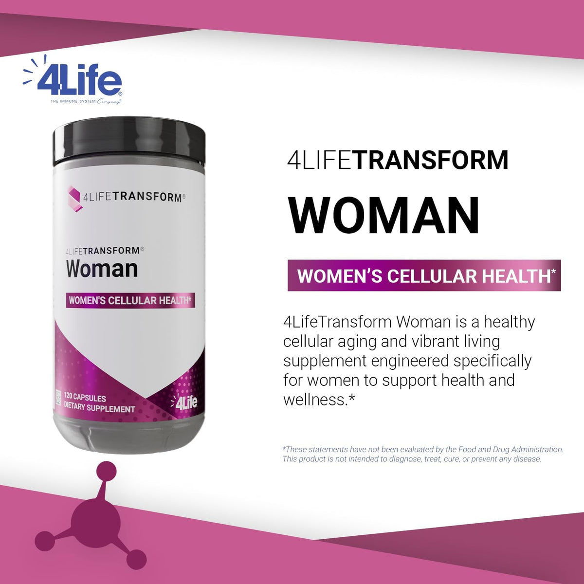 4Life Transform Woman Wellness Support – L-Citrulline, Velvet Bean, Evening Primrose – 120 Veggie Capsules - görsel 3
