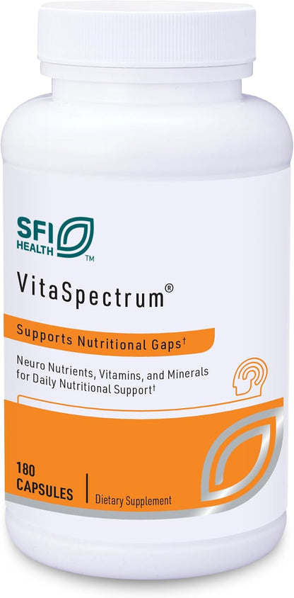 Klaire Labs SFI Health VitaSpectrum – Children's Multivitamin with 28 Nutrients, Active Folate & B12, No Iron or Copper, Gluten-Free (180 Capsules)