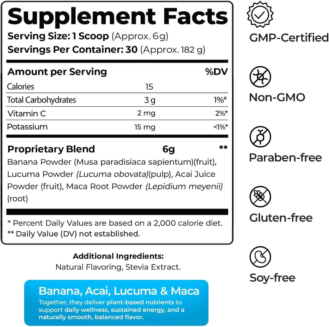 Healthful Seasons Superfood Smoothie Mix with Açaí Berries, Lucuma, Maca Root and Banana - görsel 8