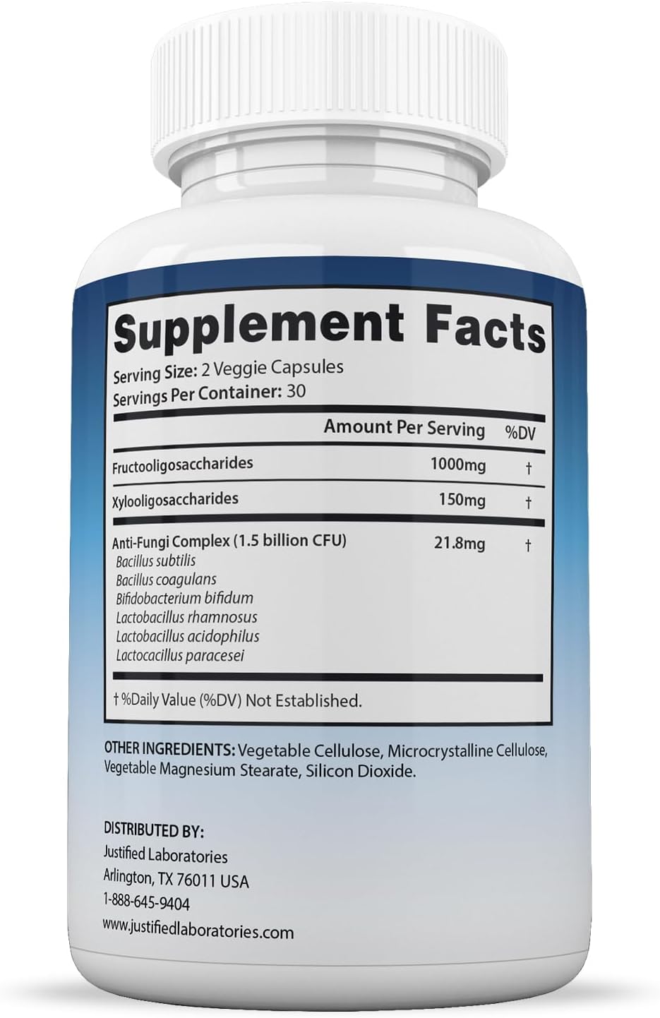Justified Laboratories (2 Pack) Fungus Defend Pills 1.5 Billion CFU Probiotic 120 Capsules - görsel 4