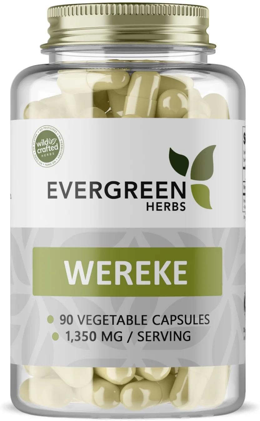 Evergreen Herbs Wereke Capsules - 90 Vegetable Capsules, 1350 mg Per Serving, Mexican Wereque Herb Supplement - görsel 1
