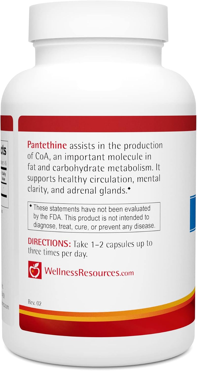Wellness Resources Pantethine – Active Vitamin B5. Vegan (300mg Per Capsule, 90 Capsules) - görsel 3