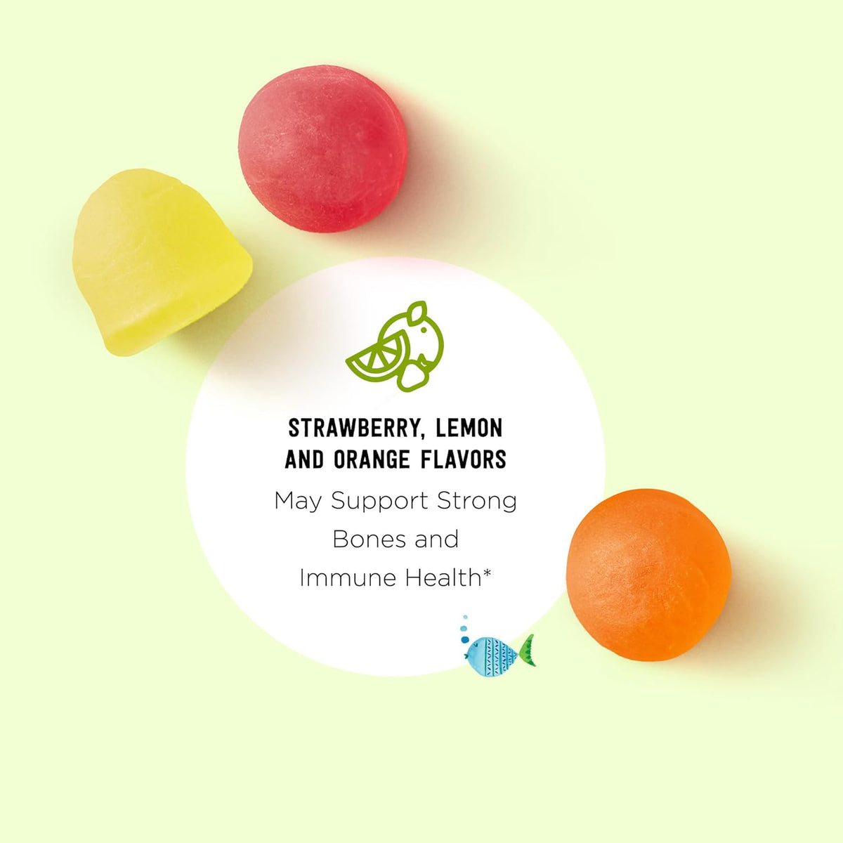 Mama Bear Organic Children's Vitamin D3 Gummies - 1000 IU - Bone and Immune Health - Strawberry, Lemon and Orange - 80 Gummies - görsel 3