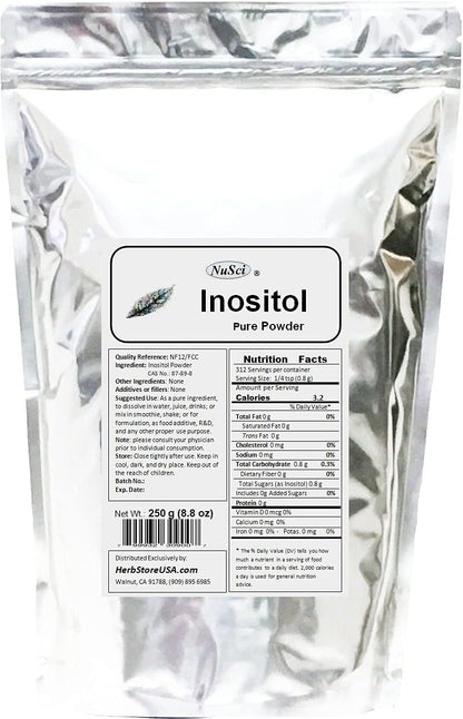 NuSci Inositol Bulk Pure Powder NF12 & FCC Quality Standard (100g)