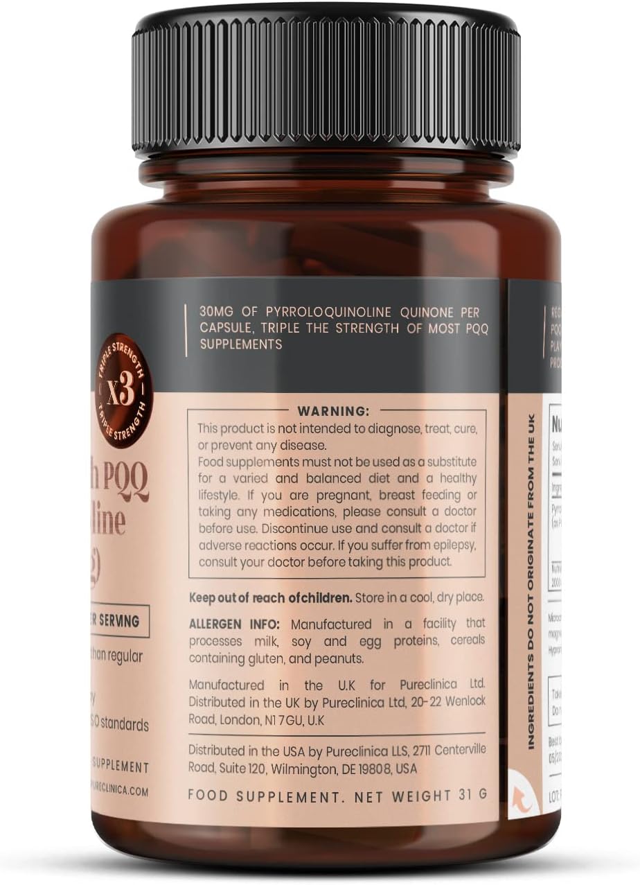 Triple Strength PQQ 30 mg – 60 Vegetable Capsules - görsel 3