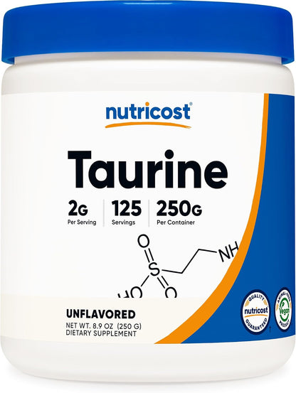 Nutricost Taurine Powder (500 Grammes) - 250 Servings