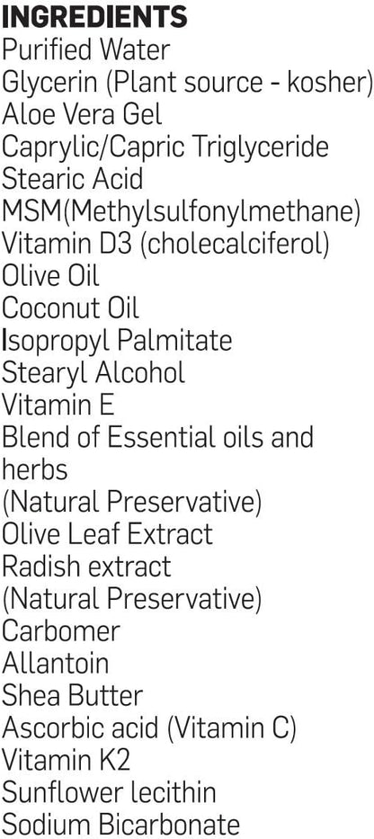 BioLabs Pro Vitamin D3 15,000 IU with Vitamin K2 and Olive Leaf Extract Cream