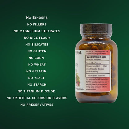 Barlowe's Herbal Elixirs Schisandra Berry Extract - 9% Schisandrins, 600mg, 60 Vegetable Capsules