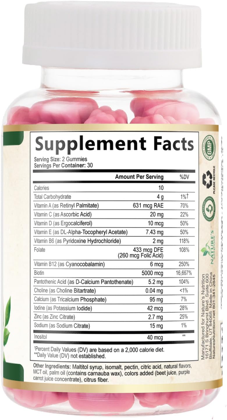 Biotin 5000 mcg Gummies for Hair, Skin & Nails – Extra Strength - görsel 9