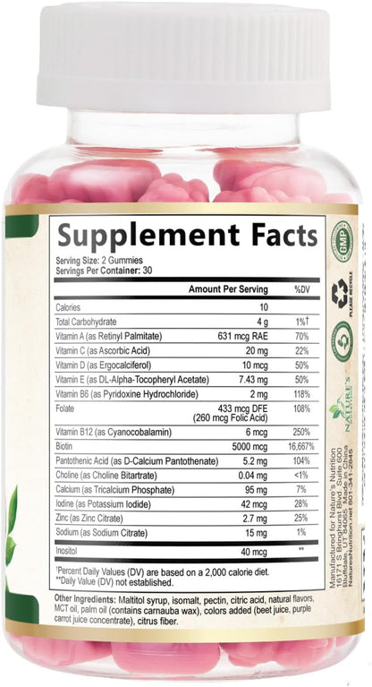 Biotin 5000 mcg Gummies for Hair, Skin & Nails – Extra Strength