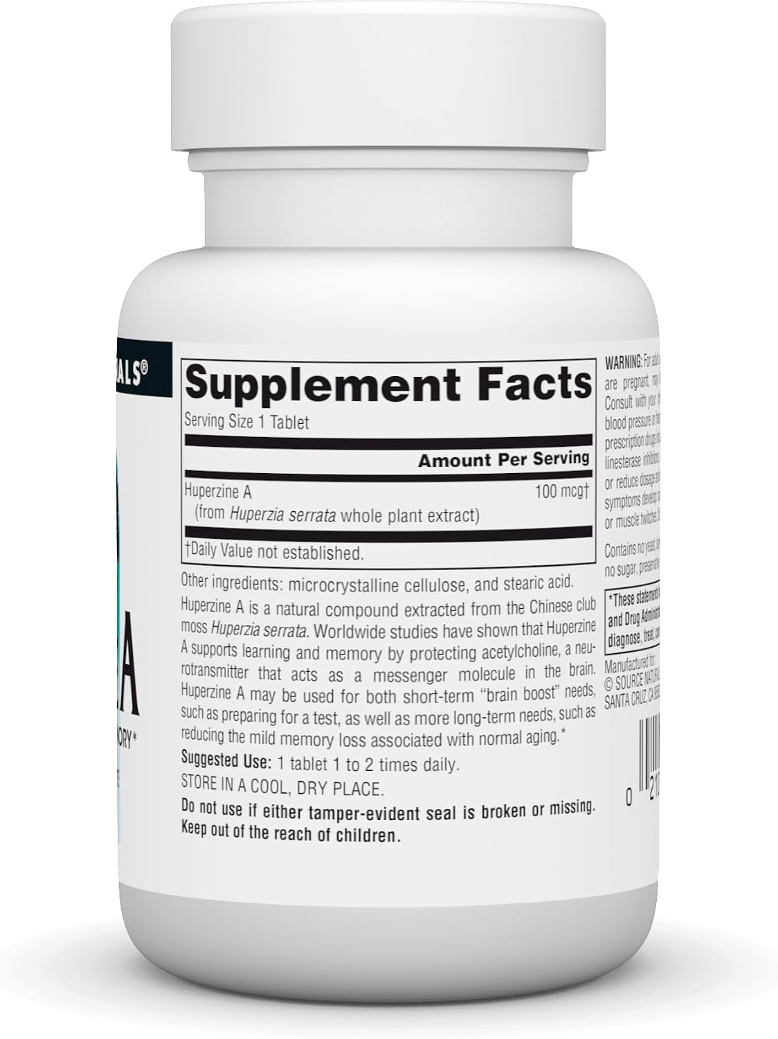 Source Naturals Huperzine A for Learning & Memory* - 100 mcg, 60 Tablets - görsel 2