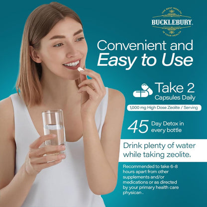 BUCKLEBURY Micronised Zeolite Capsules | Natural Detox Support | 90 Vegan Capsules