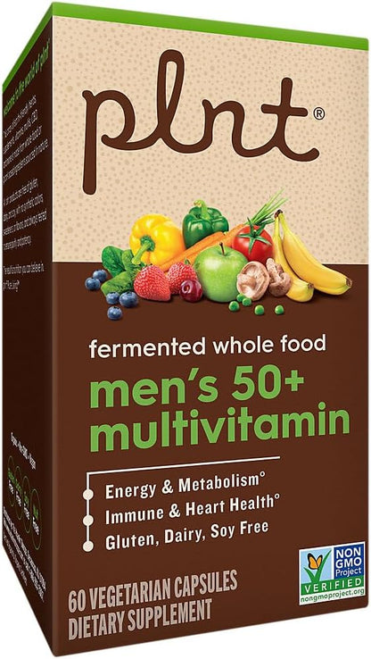 plnt Fermented Whole Food Men's 50+ Multivitamin (60 Vegan Capsules)