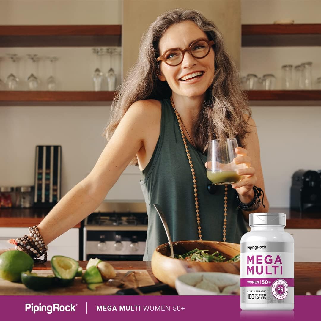 Piping Rock Multivitamin for Women 50 Plus - 100 Coated Caplets - görsel 5