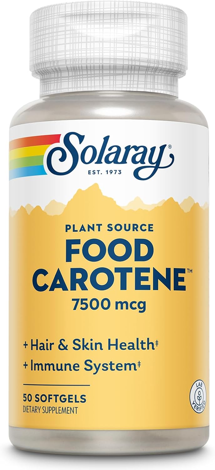 SOLARAY Food Carotene - Vitamin A as Beta Carotene 25000 IU, 100 Softgels - görsel 7