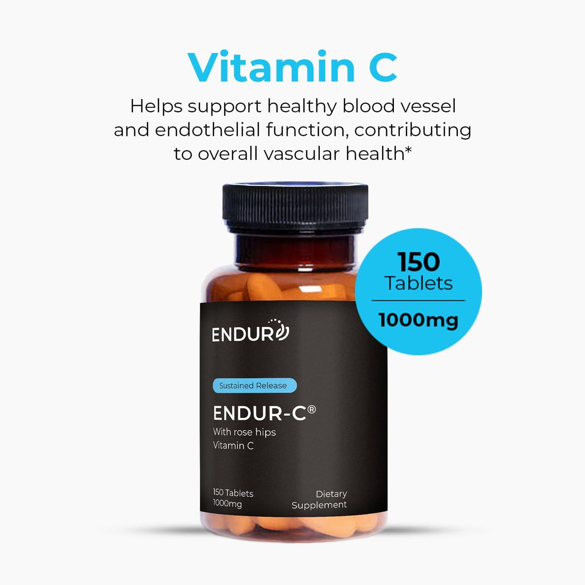 ENDUR-C® - 1000mg Sustained-Release Vitamin C Supplement – 150 Tablets - görsel 2