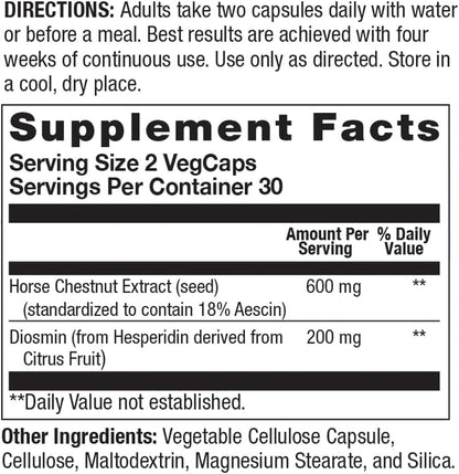 Body Gold Venastat - Leg Vein Support Supplement with Horse Chestnut & Diosmin, 105 Capsules
