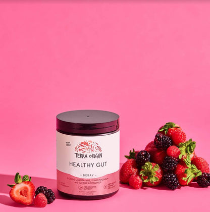 TERRA ORIGIN Healthy Gut Powder - Berry Flavour, 30 Servings