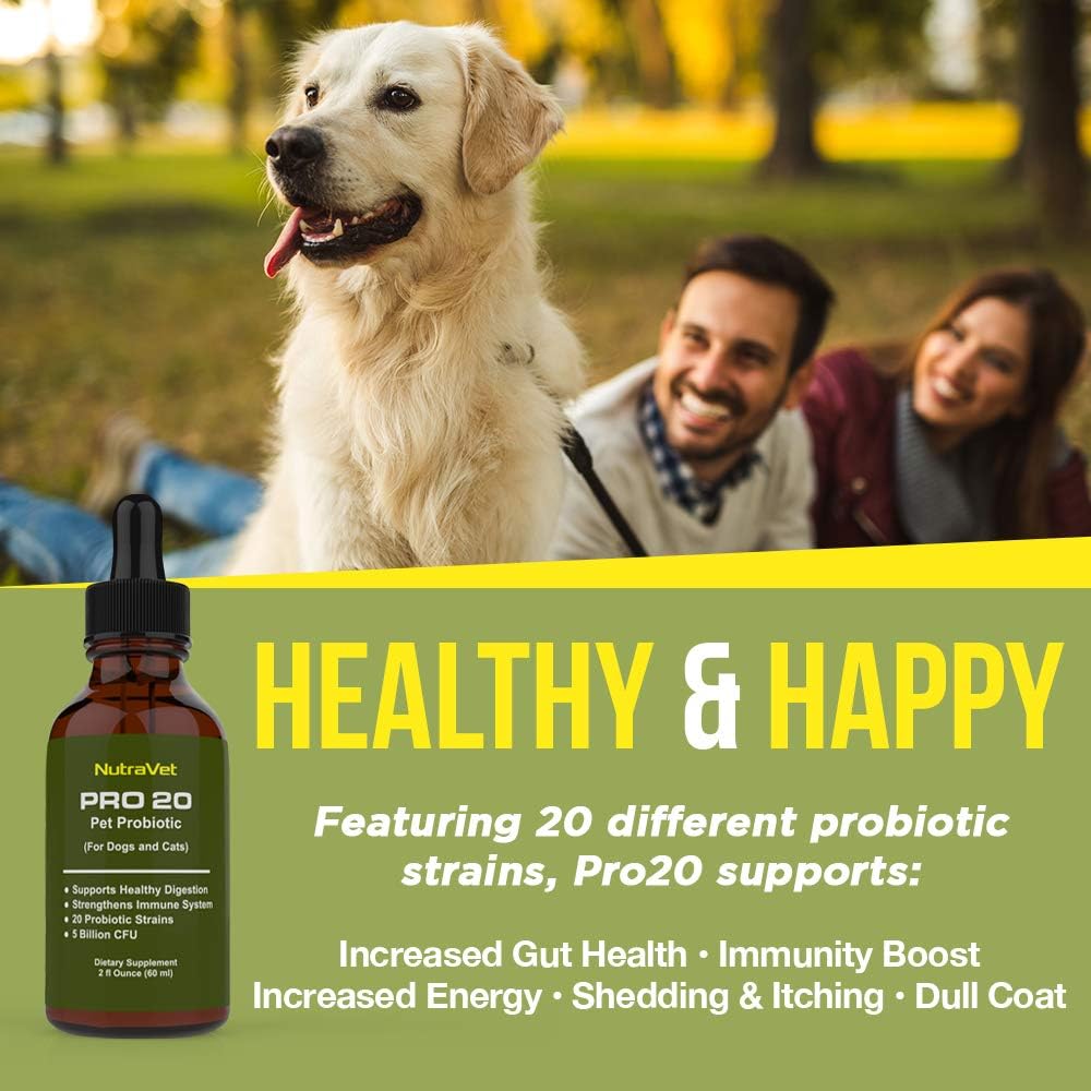 NutraVet Probiotics for Dogs and Cats - Liquid Digestive Enzyme Supplement with 20 Strains, 120 Servings - görsel 5