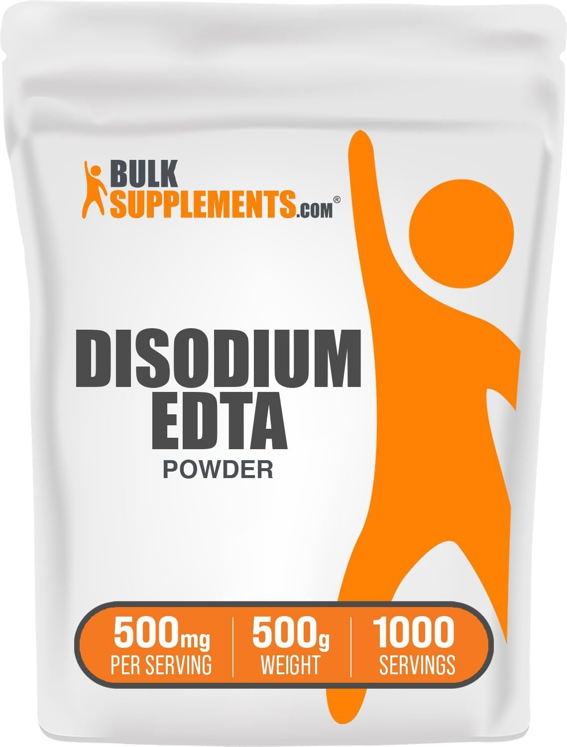 BulkSupplements.com Disodium EDTA Powder - Food Grade, Gluten-free, 500mg per Serving, 500g (1.1 lbs) - görsel 1