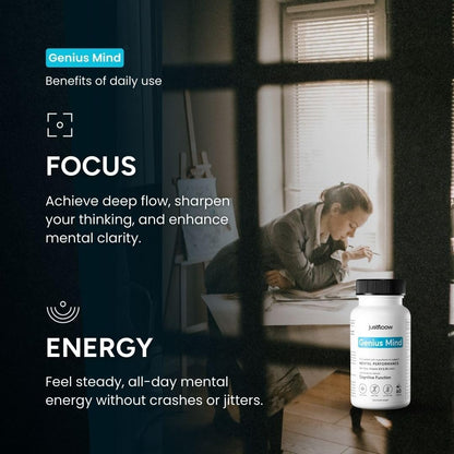 Genius Mind Nootropic Brain Supplement – 17 Brain-Boosting Ingredients for Focus, Memory and Energy