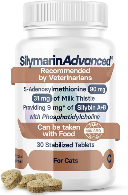 Liver Health Supplement for Large Dogs – Milk Thistle for Dogs Liver Support with S-Adenosylmethionine (SAMe) & Silybin – 30 Tablets