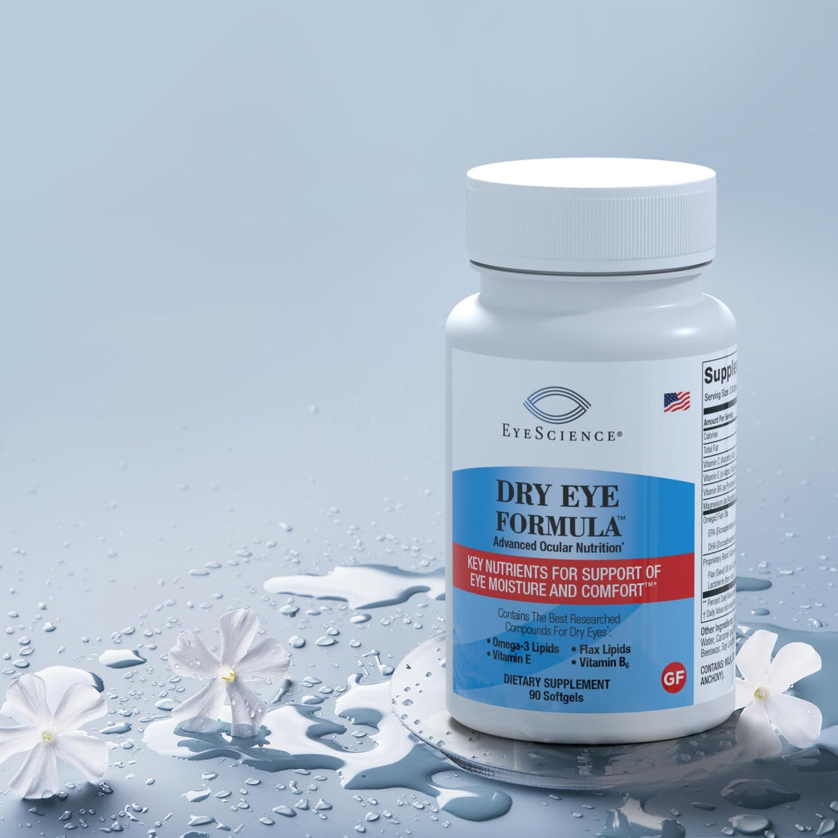 EyeScience Dry Eye Formula – 900mg Omega-3 Food Supplement for Dry Eyes with EPA DHA & Antioxidant Vitamins C and E, 90 Softgels - görsel 8