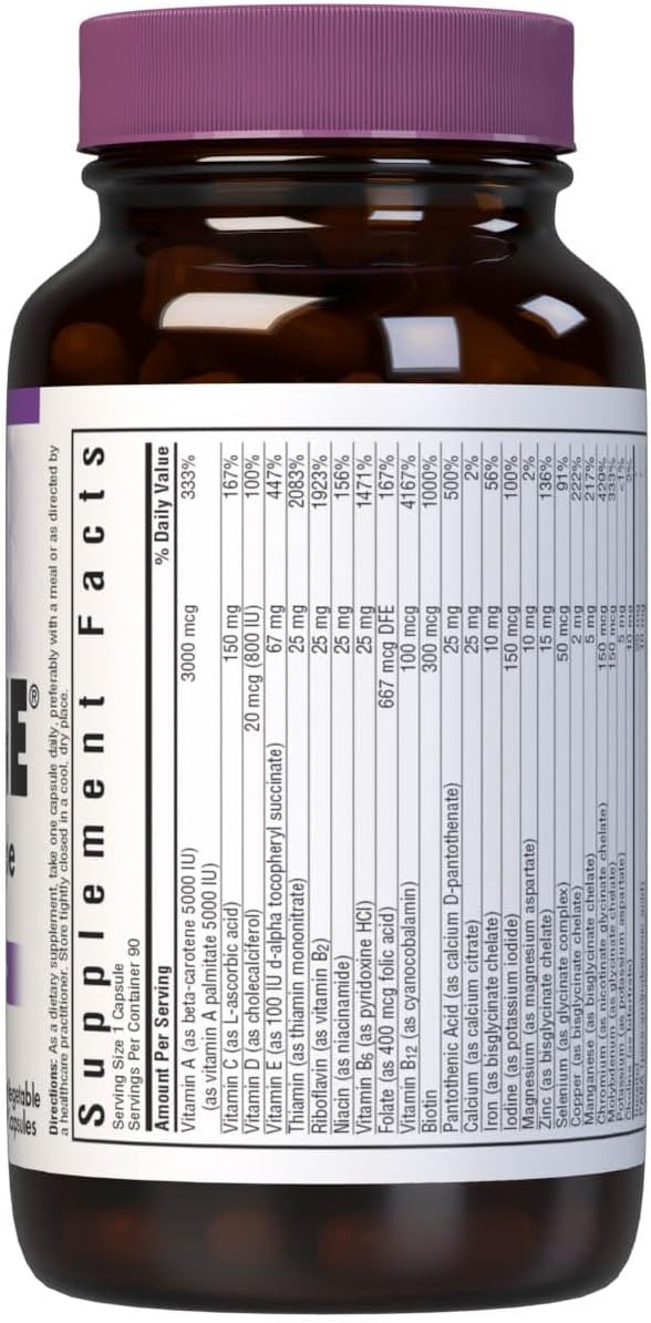 Bluebonnet Nutrition Multi One with Iron - Complete Full Spectrum Multiple Vitamin Supplement - görsel 2